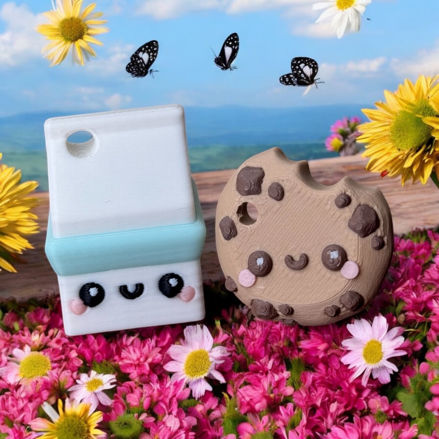 Milk and Cookies Keychain – The Sweetest Little Duo! Great Unique Gift.