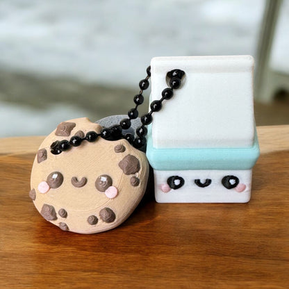 Milk and Cookies Keychain – The Sweetest Little Duo! Great Unique Gift.