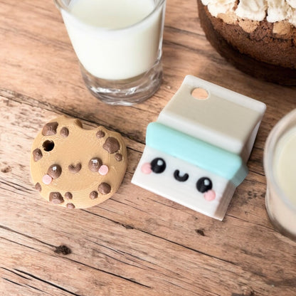 Milk and Cookies Keychain – The Sweetest Little Duo! Great Unique Gift.