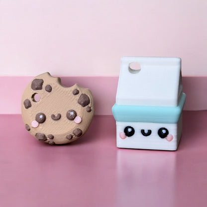 Milk and Cookies Keychain – The Sweetest Little Duo! Great Unique Gift.