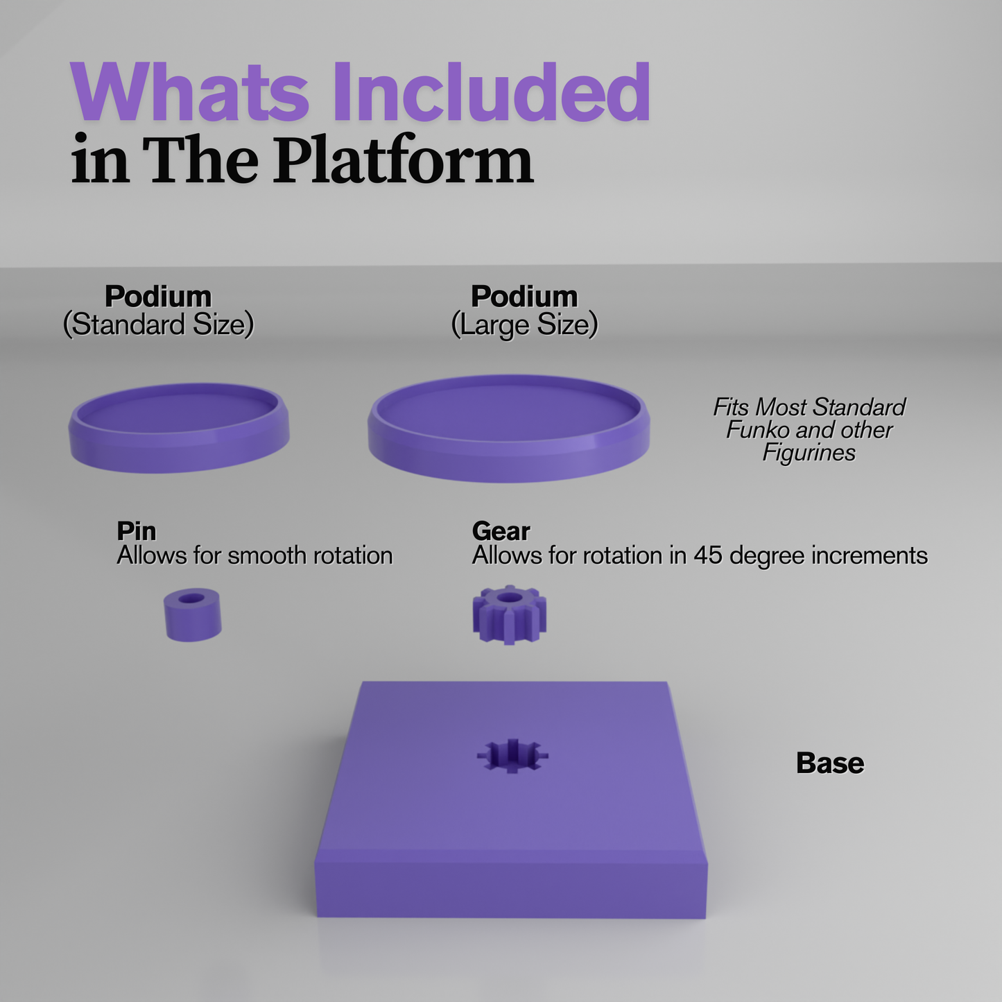 The Platform – Modular Rotating Display Stand Compatible with Funko Pop Figures
